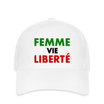 Femme vie liberté - Casquette Flexfit - blanc - Devant