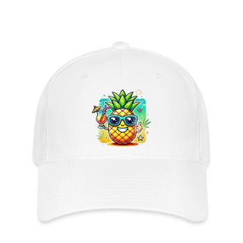 Soleil ananas motif de plage - Casquette Flexfit - blanc - Devant