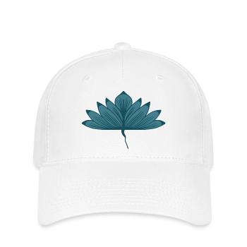 Lotus floral bleu-vert - Casquette Flexfit - blanc - Devant