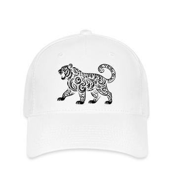 Tigre tribal - Casquette Flexfit - blanc - Devant