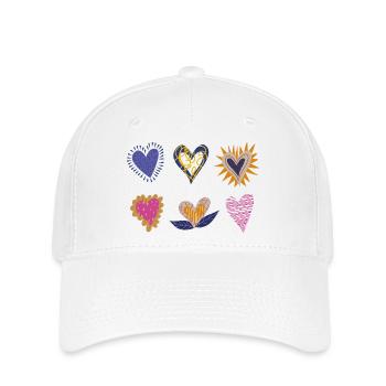Hearts for everyone - Flexfit Cap - white - Front