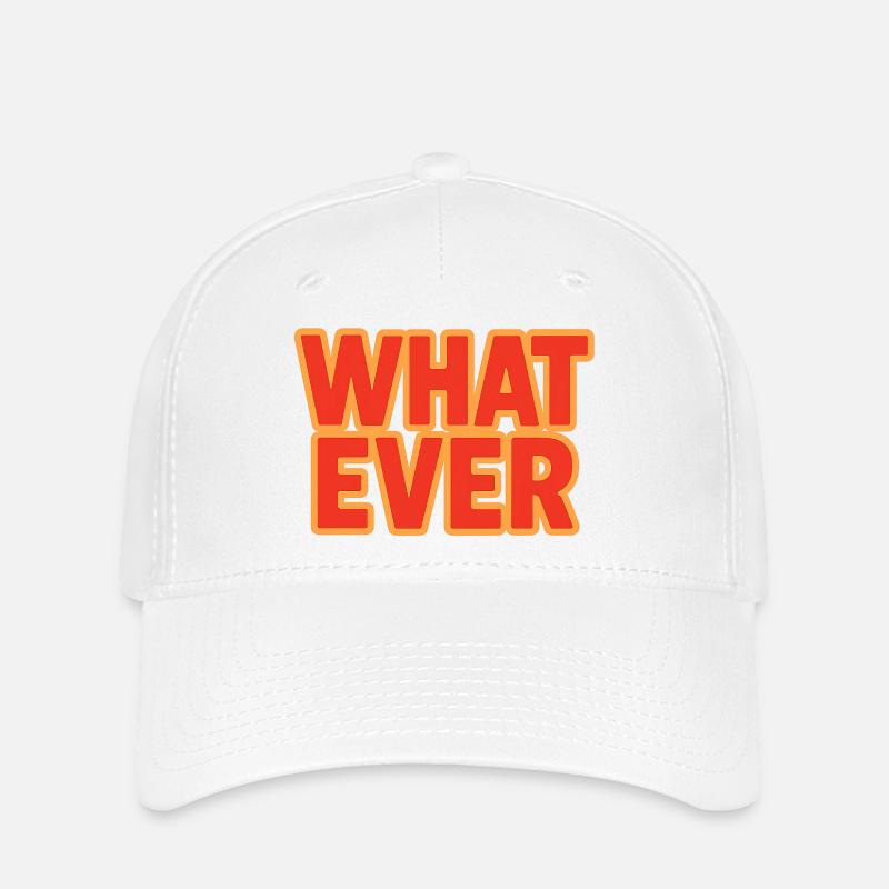 What Ever (Retro 70s Vibrant Gradient Text) - Flexfit Cap - white