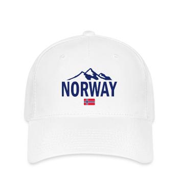 Norway - Norge - Norwegen - Flagge - Skandinavien - Flexfit Cap - Weiß - Vorne
