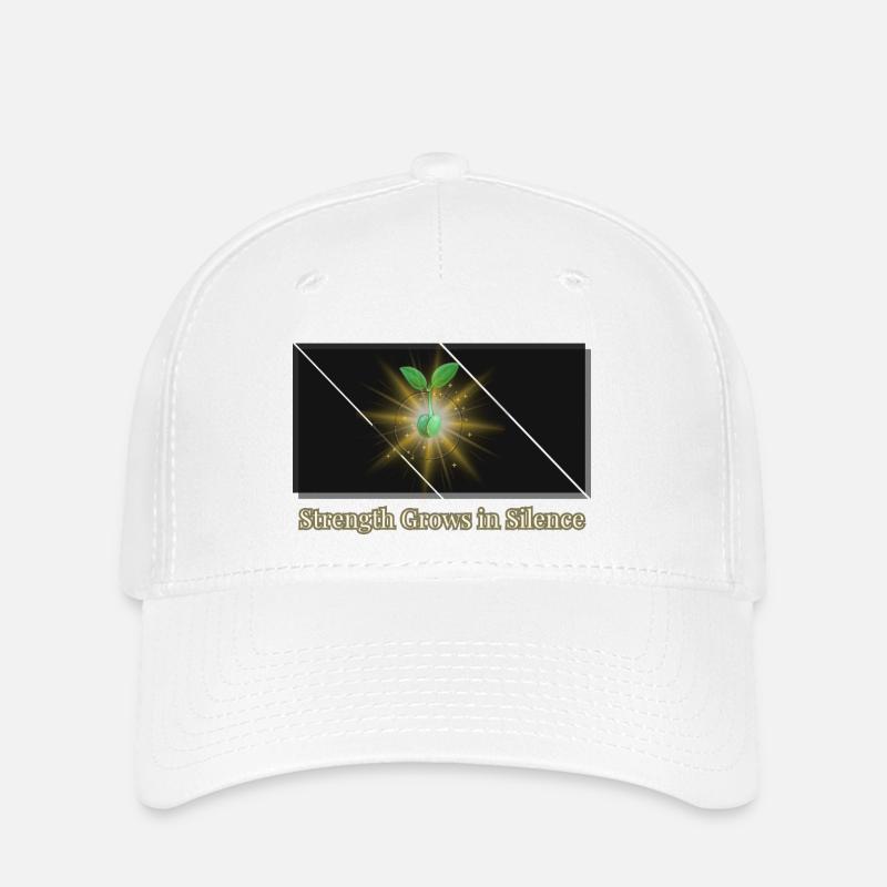 Strength Grows in Silence 🌱 | Stay Calm, Stay Str - Flexfit Cap - white