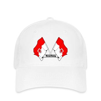 Drapeaux du Vorarlberg avec texte - Casquette Flexfit - blanc - Devant