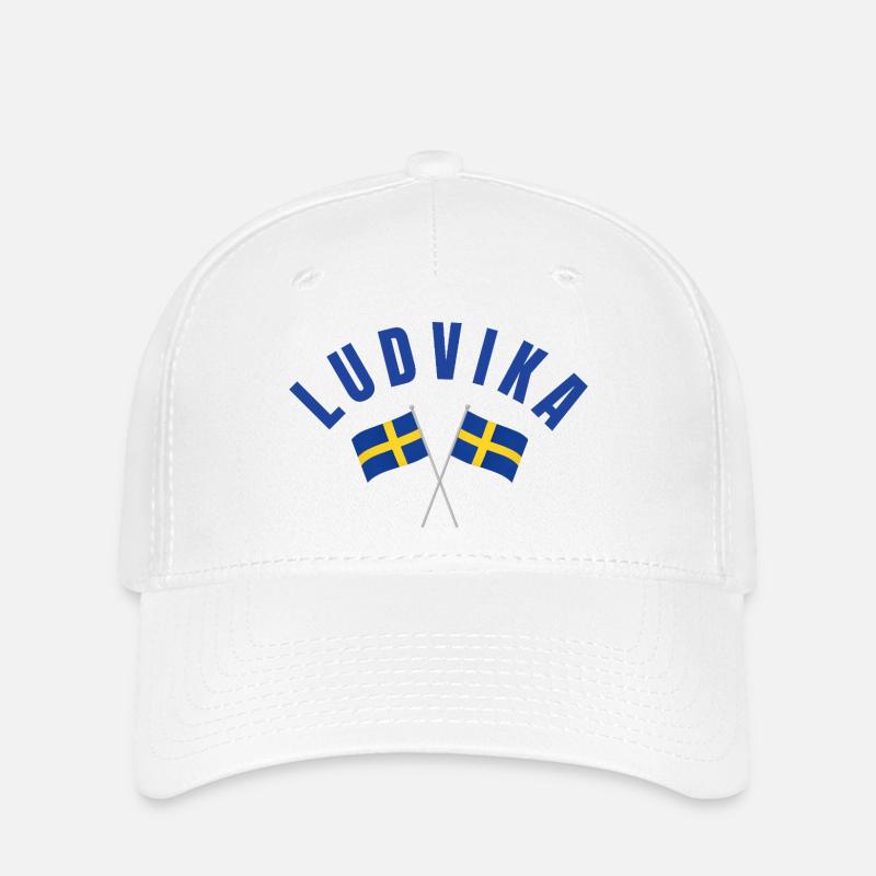 Ludvika Sweden Flags - Flexfit Cap - white