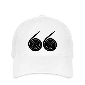 Zahl 66 Schnecken - Flexfit Cap - Weiß - Vorne