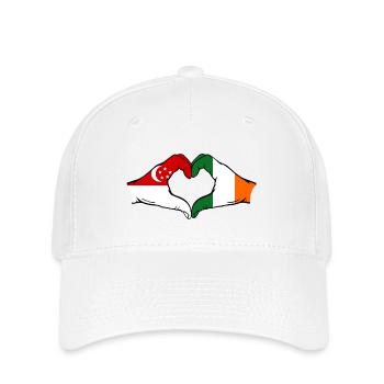 Singapur Irland Flagge Hände Herzform - Flexfit Cap - Weiß - Vorne