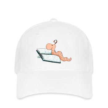 Bookworm Willi - Casquette Flexfit - blanc - Devant