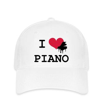 I Love Piano - Flexfit Cap - white - Front