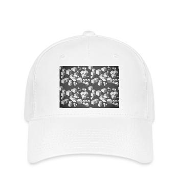 Motif déco gris-blanc - Casquette Flexfit - blanc - Devant