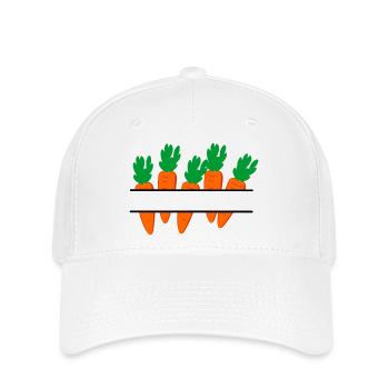 Bannière de carottes avec des carottes orange - Casquette Flexfit - blanc - Devant