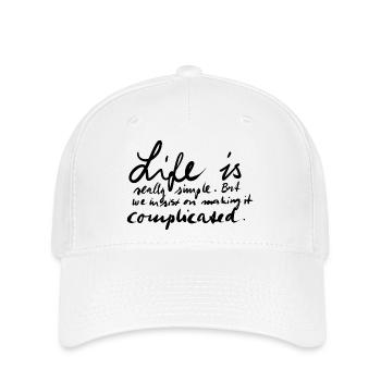 Das Leben ist kompliziert - Flexfit Cap - Weiß - Vorne