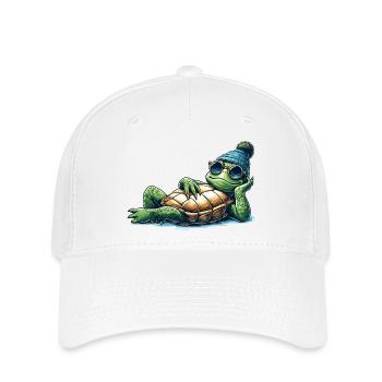 Cadeau Chill Toad Turtle Cool Chill - Casquette Flexfit - blanc - Devant