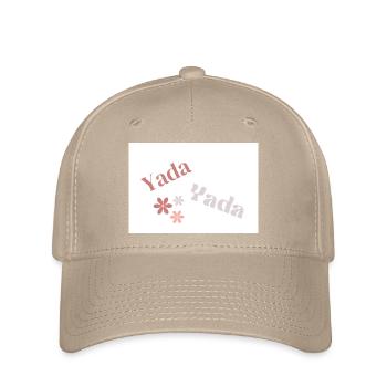 Yada Yada Typography, Simple Brown and Grey Words - Flexfit Cap - khaki - Front