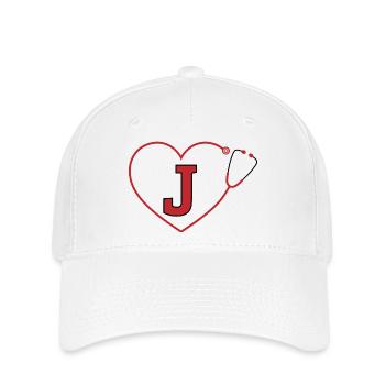 Letter j stethoscope - Flexfit Cap - white - Front