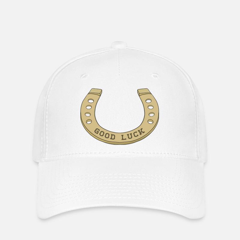 Cooles Hufeisen für Glückstage - Flexfit Cap - Weiß