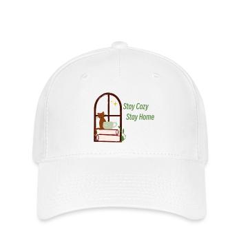 Reste au chaud, reste à la maison - Casquette Flexfit - blanc - Devant