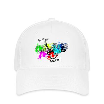 Musik an, Welt aus - Gitarre - Flexfit Cap - Weiß - Vorne