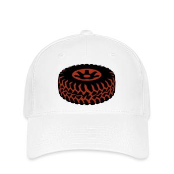 Offroad Reifen Matsch Profil - Flexfit Cap - Weiß - Vorne