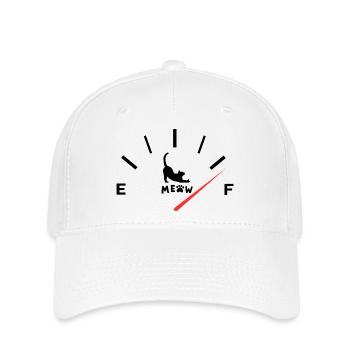 Funny Cat Fuel Gauge Meow Meter Kitten Mom Humor - Flexfit Cap - white - Front