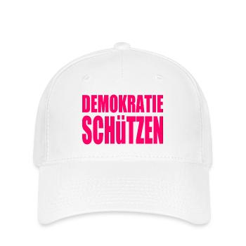demokratie schützen - Flexfit Cap - Weiß - Vorne