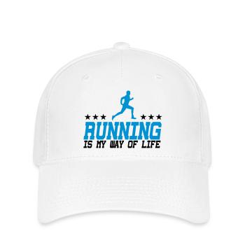 running is my way of life male 2c - Flexfit Cap - white - Front
