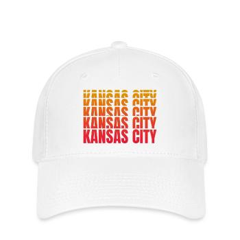 Kansas City Gradient Typo - Flexfit Cap - Weiß - Vorne