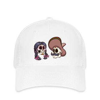Crânes mexicains - Casquette Flexfit - blanc - Devant