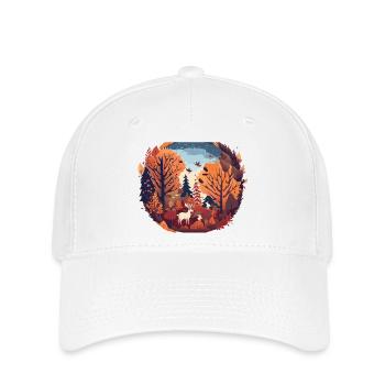 Cerfs dans la clairière (Collection d’automne #7) - Casquette Flexfit - blanc - Devant