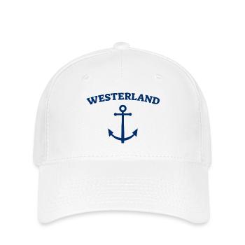 Westerland - Sylt - Nordsee - Anker - Möwe - Insel - Flexfit Cap - Weiß - Vorne