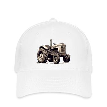 Tracteur à l'ancienne - Casquette Flexfit - blanc - Devant