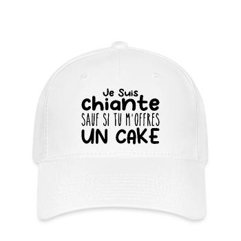 Frau, die anbetet: Kuchen. Lustiger Design-Humor - Flexfit Cap - Weiß - Vorne