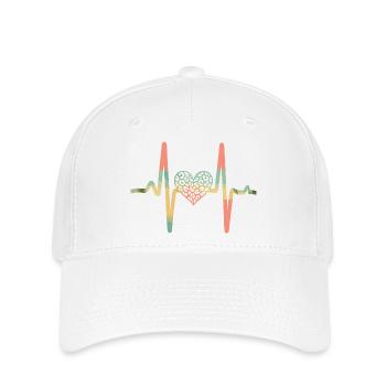 Heartbeat leopard print heart - Flexfit Cap - white - Front