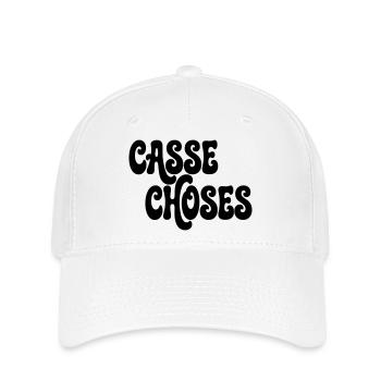 Casse Choses Typographie Rétro Humour - Casquette Flexfit - blanc - Devant