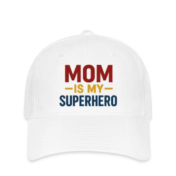 Maman Superhéros — Typographie audacieuse - Casquette Flexfit - blanc - Devant