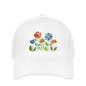 Flowers - Flexfit Cap - white - Front