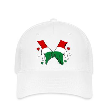 Drapeau hongrois main dans la main - Casquette Flexfit - blanc - Devant