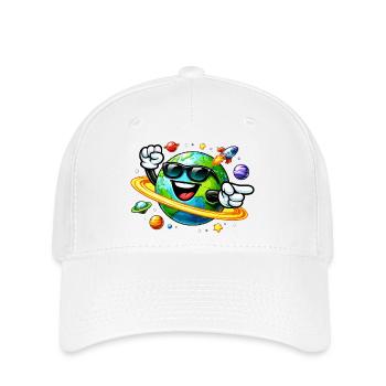 Weltraumreise der Erde Sonnenbrille - Flexfit Cap - Weiß - Vorne