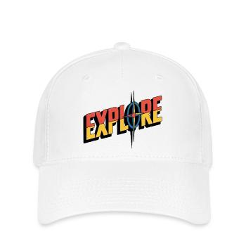 EXPLORE Kompass – Abenteuer Logo - Flexfit Cap - Weiß - Vorne