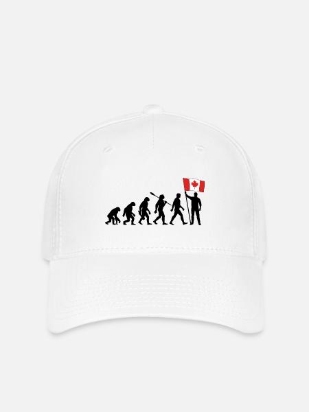 Kanada - Evolution - Flagge - Nation - Flexfit Cap - Weiß