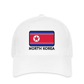 Nationalflagge von Nordkorea - Flexfit Cap - Weiß - Vorne