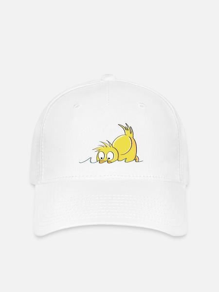 Tauchende Ente - Entchen Comic - Flexfit Cap - Weiß