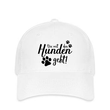 die mit den hunden geht design - Flexfit Cap - Weiß - Vorne