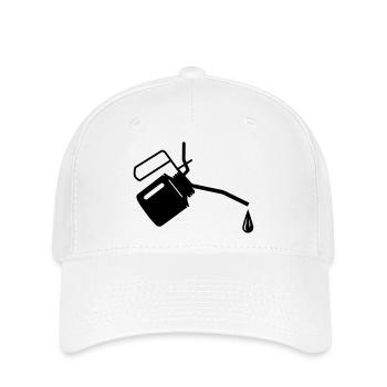 Cruche d'huile avec une goutte d'huile - Casquette Flexfit - blanc - Devant