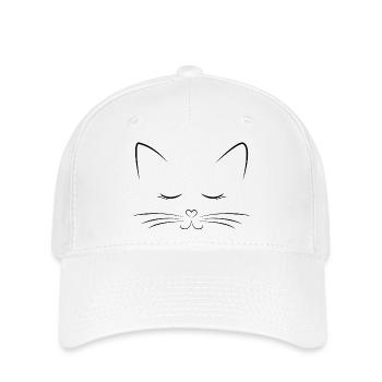 Miaou! Illustration de chat - Casquette Flexfit - blanc - Devant