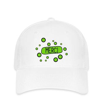 MERCI. THANKS. THANK YOU. ANNIVERSAIRE. NAISSANCE. - Casquette Flexfit - blanc - Devant