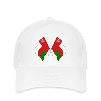 Zwei gekreuzte Flaggen aus dem Oman - Flexfit Cap - Weiß - Vorne