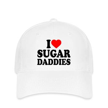 i love sugar daddies - Casquette Flexfit - blanc - Devant