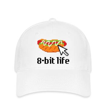 Hotdog Sandwich 8bit Retro - Flexfit Cap - Weiß - Vorne